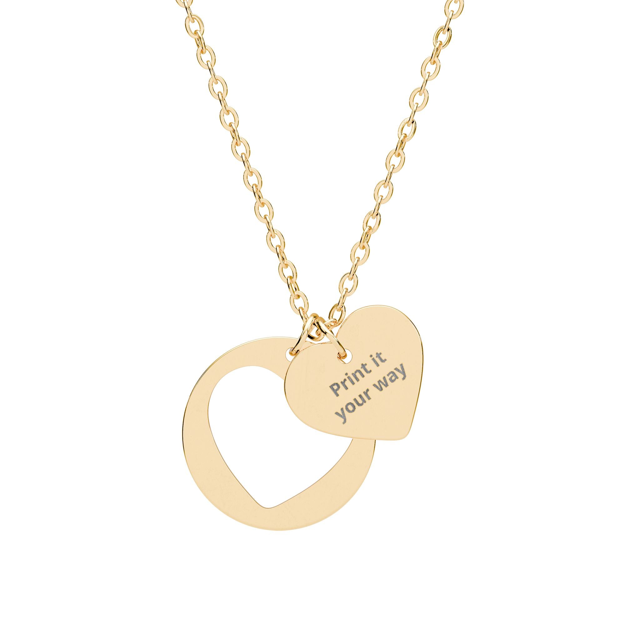 Engravable Heart Cutout Necklace — Personalized Silver Heart Pendant