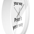 Minimalist "Print It Your Way" Wall Clock — Modern Monochrome Home Decor