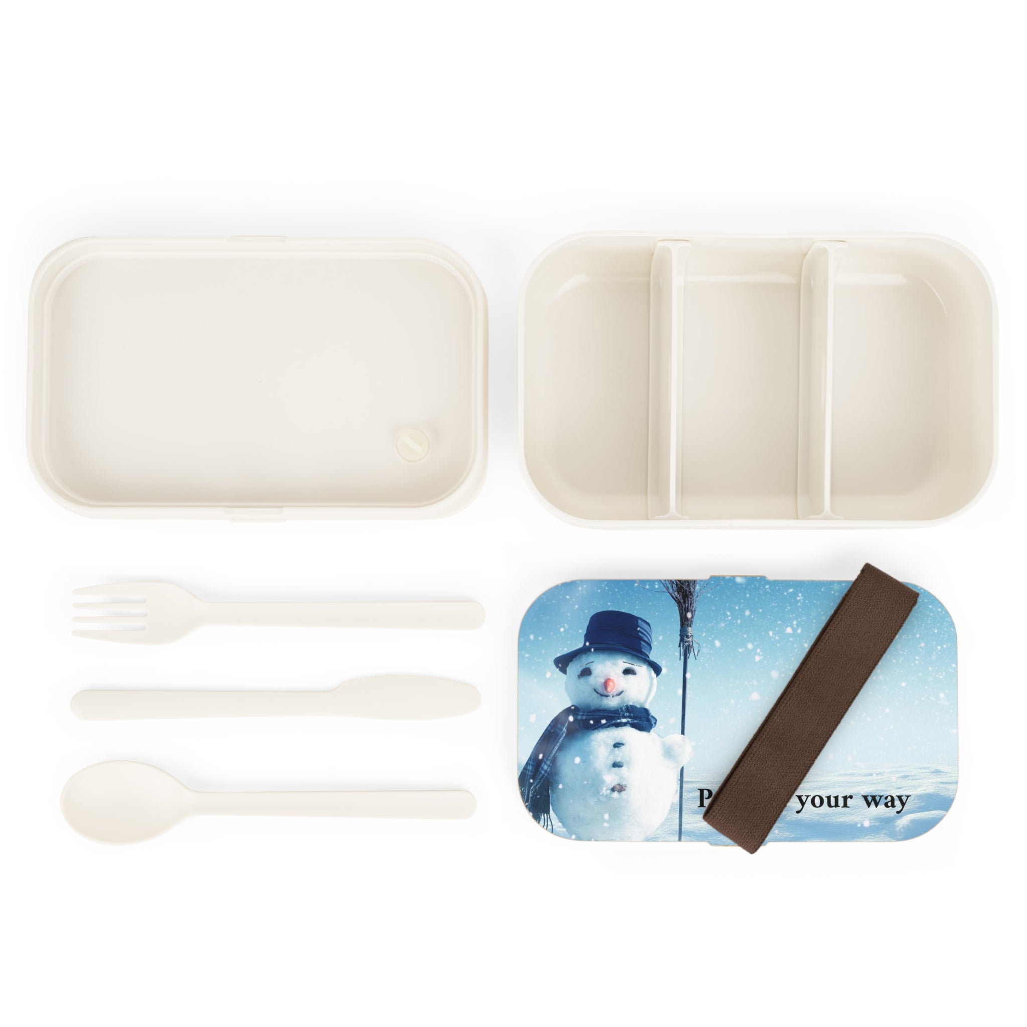 Snowman Bento Lunch Box — Winter Holiday Kids Lunchbox with 'Print it your way' Design