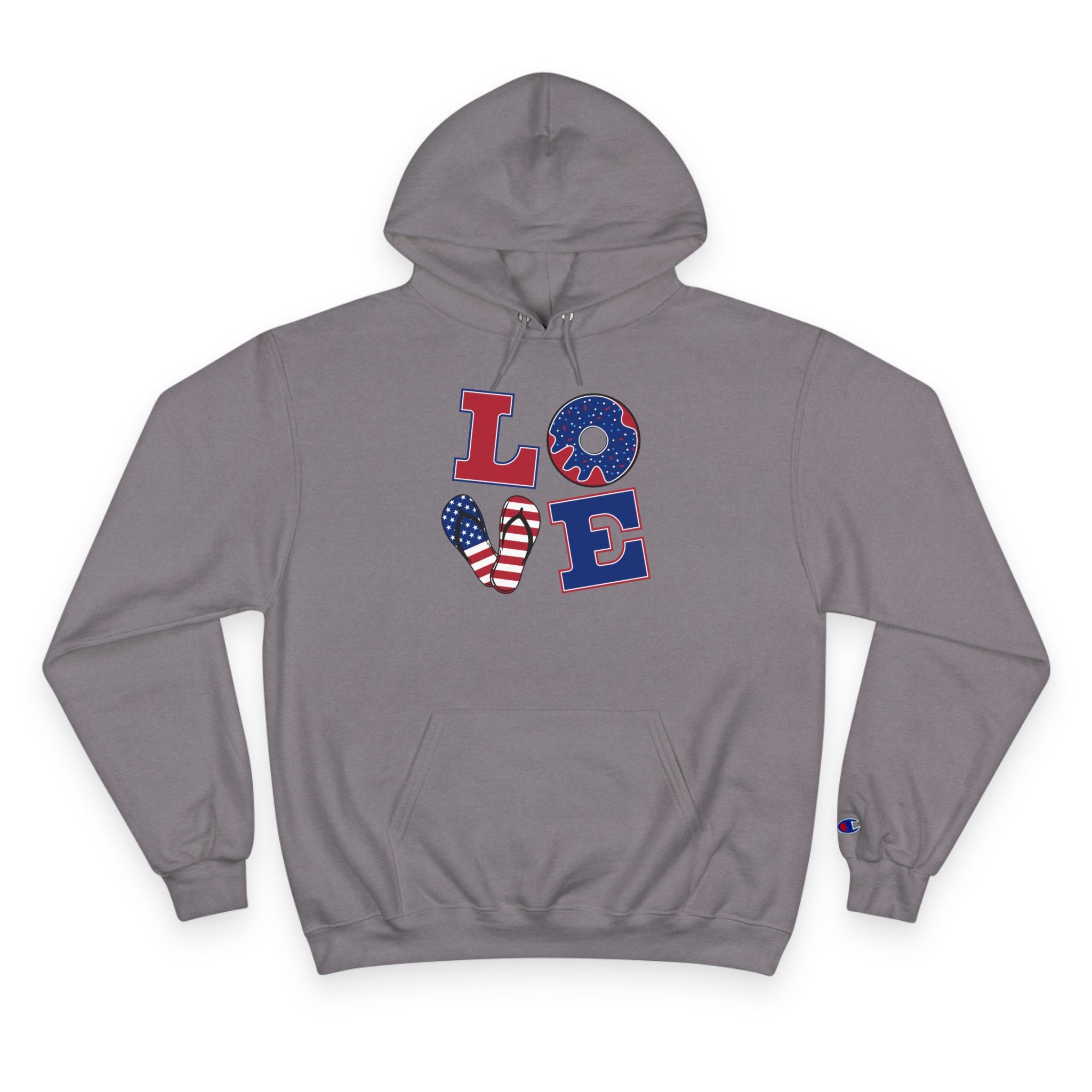 Patriotic LOVE Hoodie — USA Flag Letters & "You Won My Heart" Tic‑Tac‑Toe Back