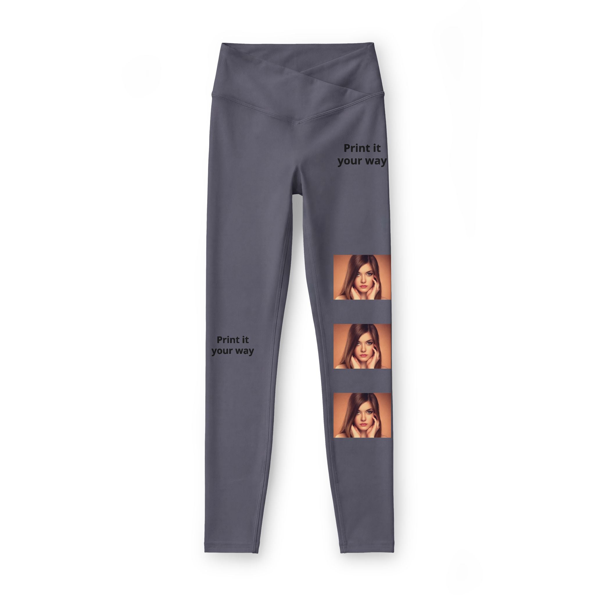 Photo Strip Women's Leggings — Vintage Portrait Collage Activewear