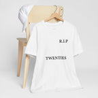 T-Shirt — R.I.P Twenties Front Text & Sunset Palm Back Graphic