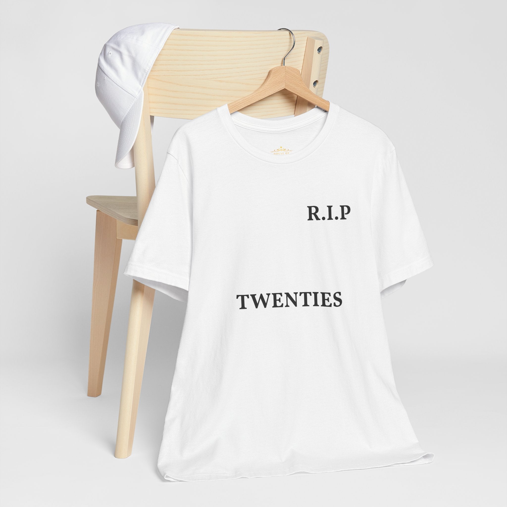 T-Shirt — R.I.P Twenties Front Text & Sunset Palm Back Graphic