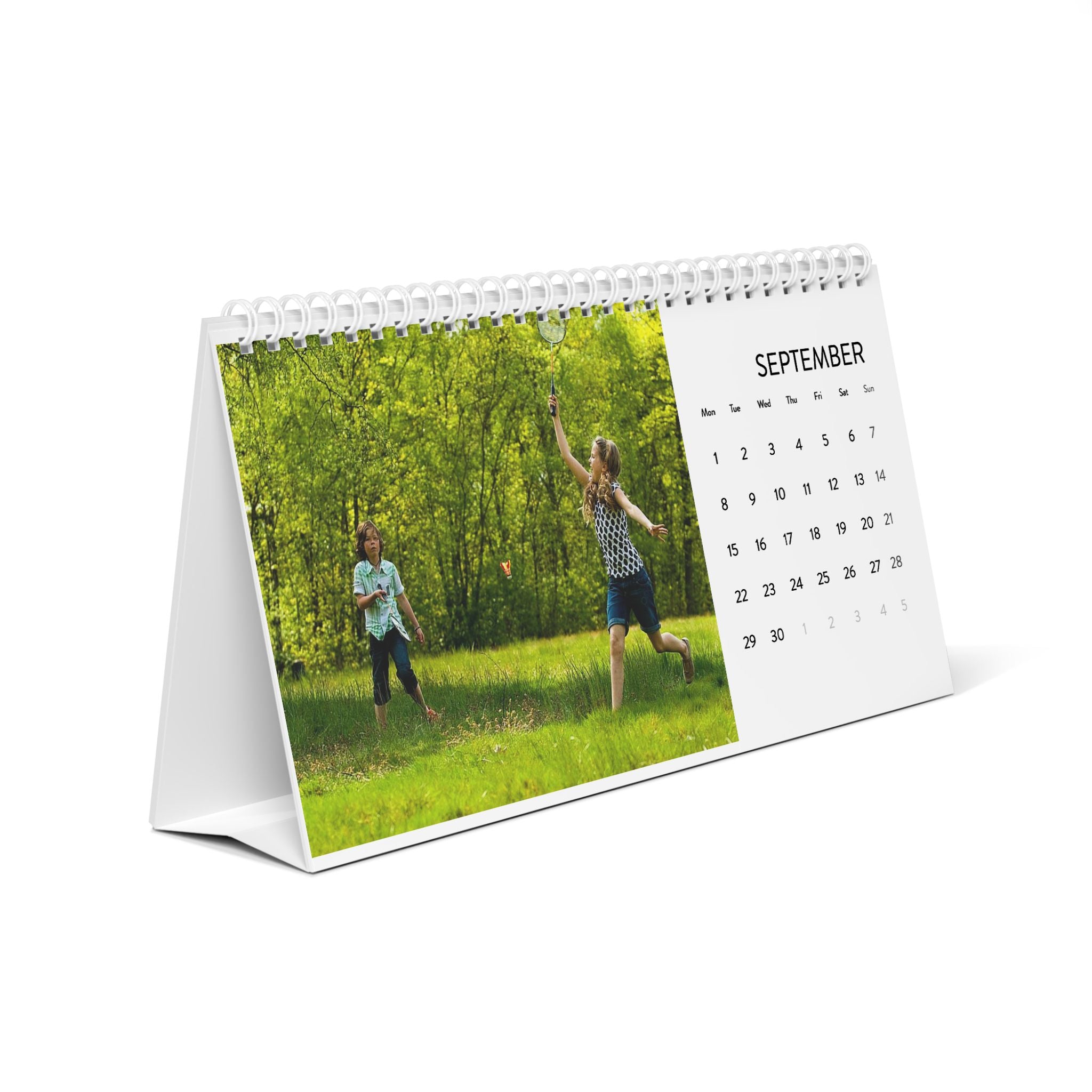 2025 Photo Desk Calendar – 12-Month Grid Layout, Personalized Family Memories
