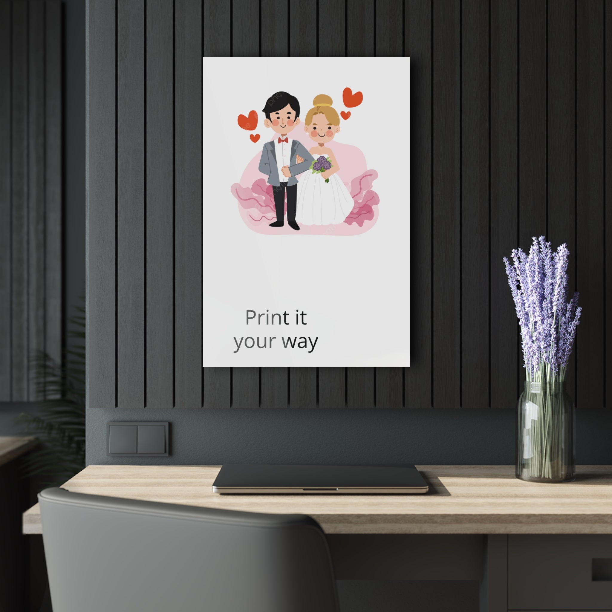 Wedding Couple Acrylic Print – Customizable French Cleat Wall Art