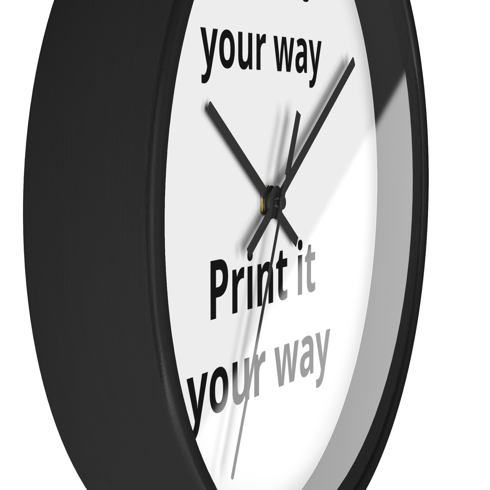 Minimalist "Print It Your Way" Wall Clock — Modern Monochrome Home Decor