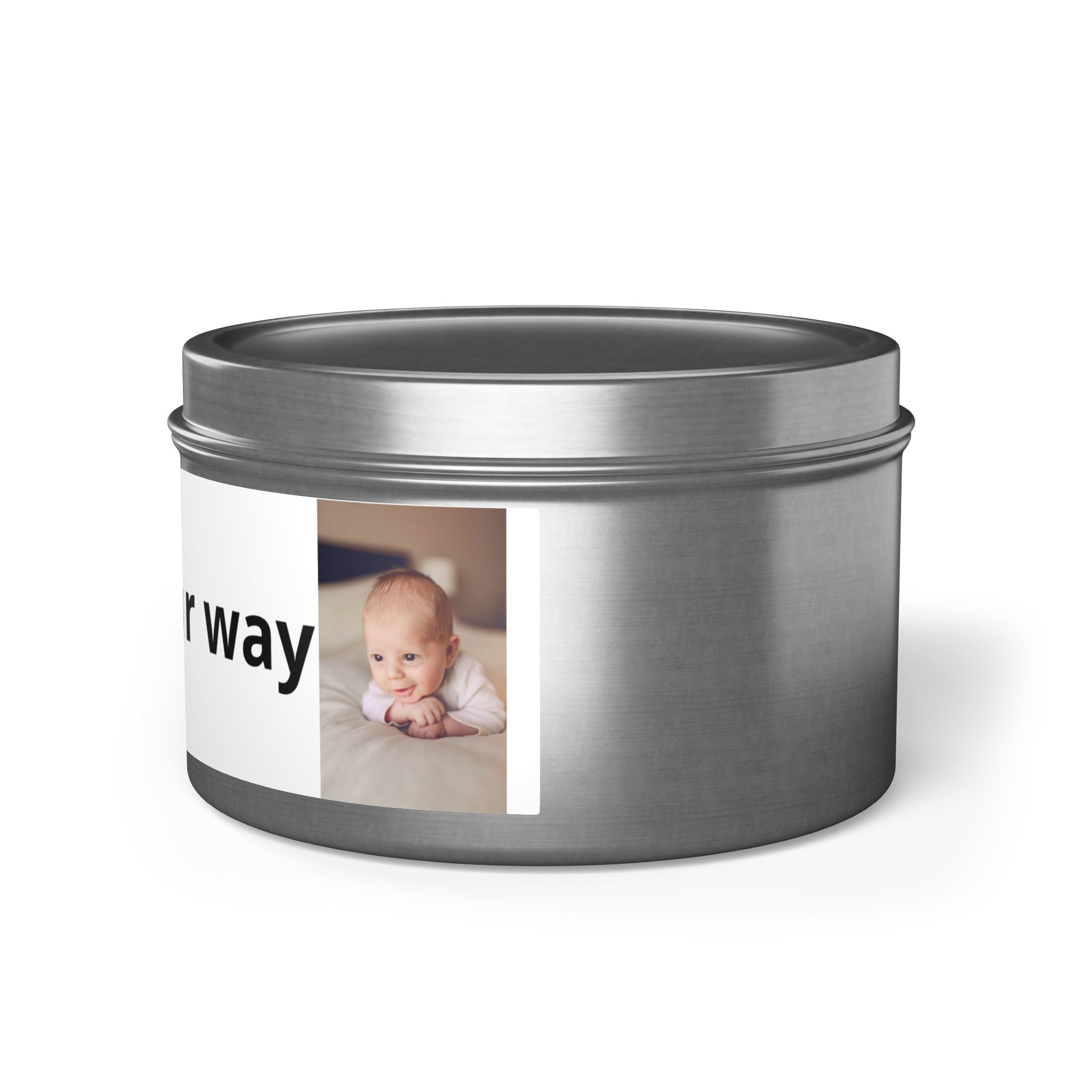 Personalized Tin Candle — Custom Photo & Text Scented Candle Gift