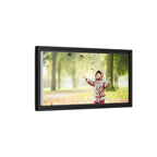 Framed Matte Canvas Photo Print — Autumn Child Playing in Leaves