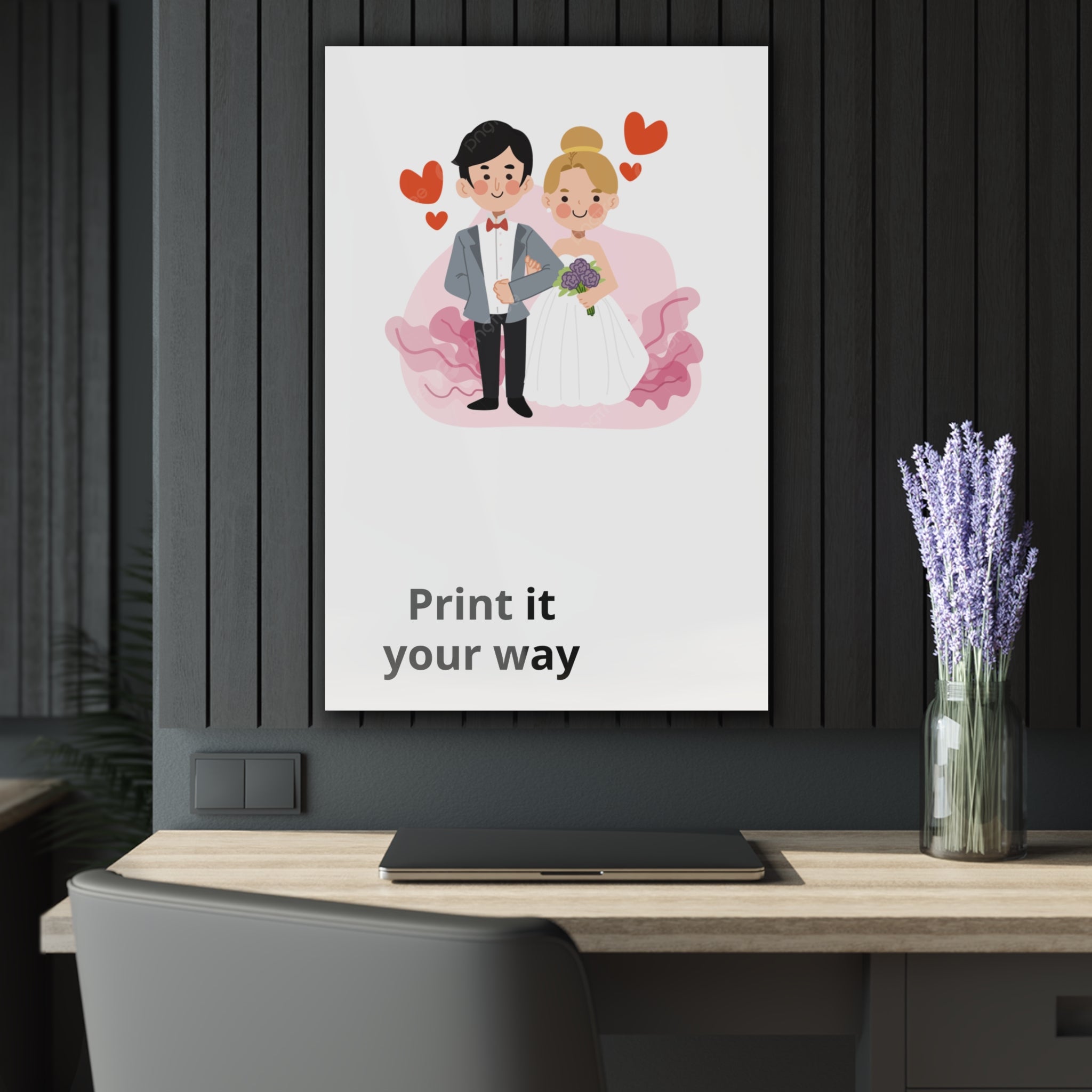 Wedding Couple Acrylic Print – Customizable French Cleat Wall Art