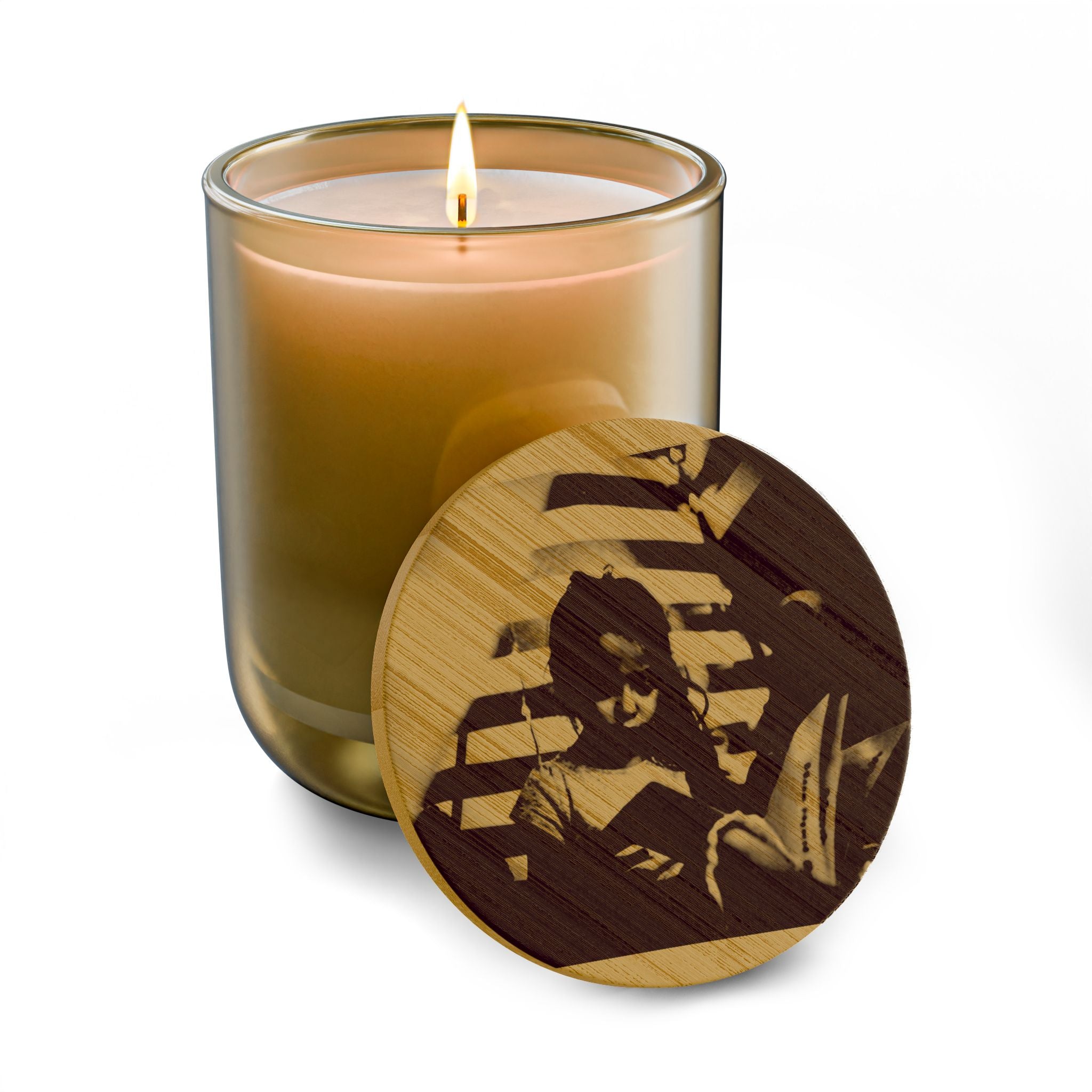 Engraved 14oz Scented Soy Candle — Hand-Poured Aromatic Candle with Custom Bamboo Lid