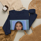Graphic Crewneck Sweatshirt — Portrait Photo Print with Quote