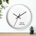 Minimal Custom Wall Clock — 'Print It Your Way' Modern White Face