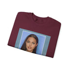 Graphic Crewneck Sweatshirt — Portrait Photo Print with Quote