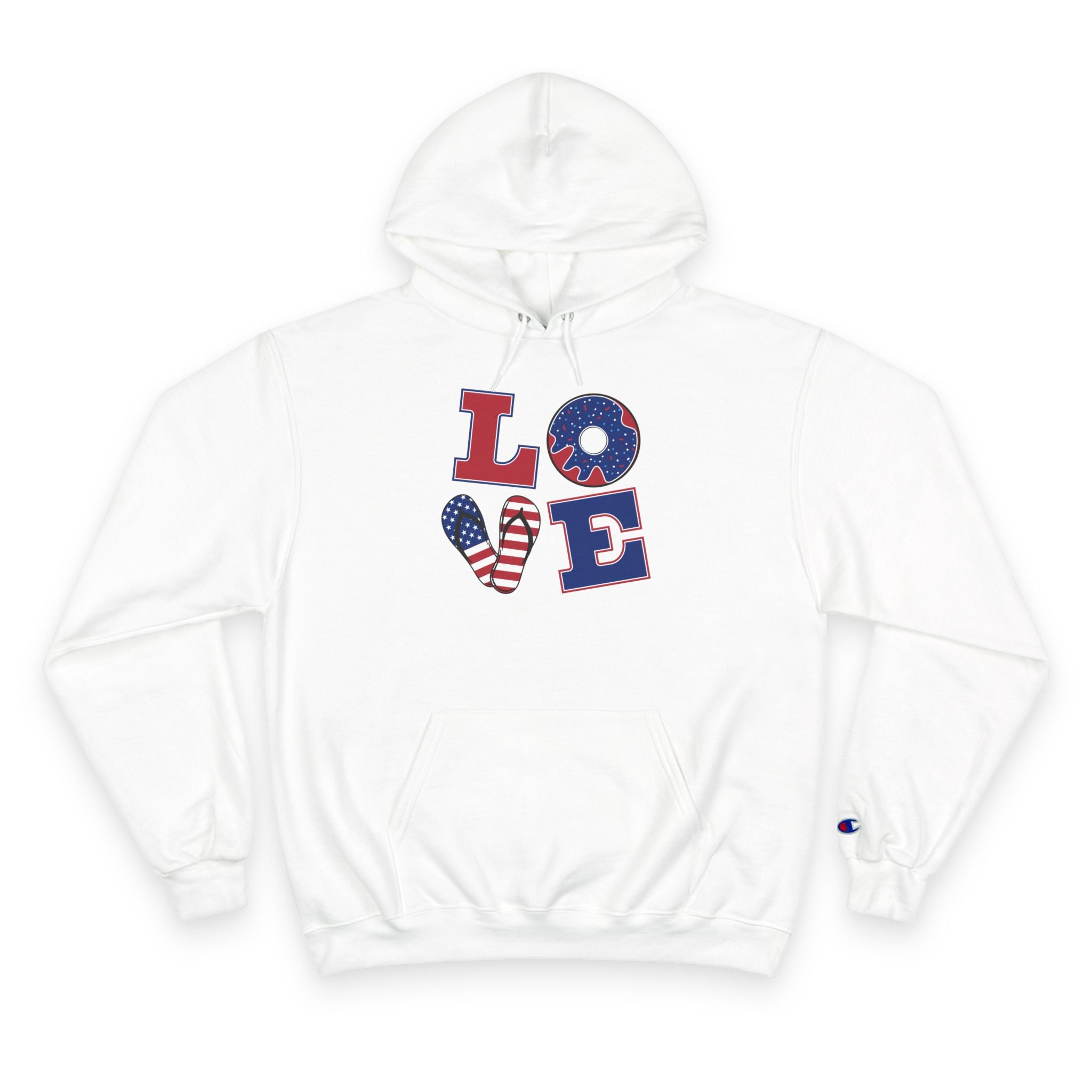 Patriotic LOVE Hoodie — USA Flag Letters & "You Won My Heart" Tic‑Tac‑Toe Back