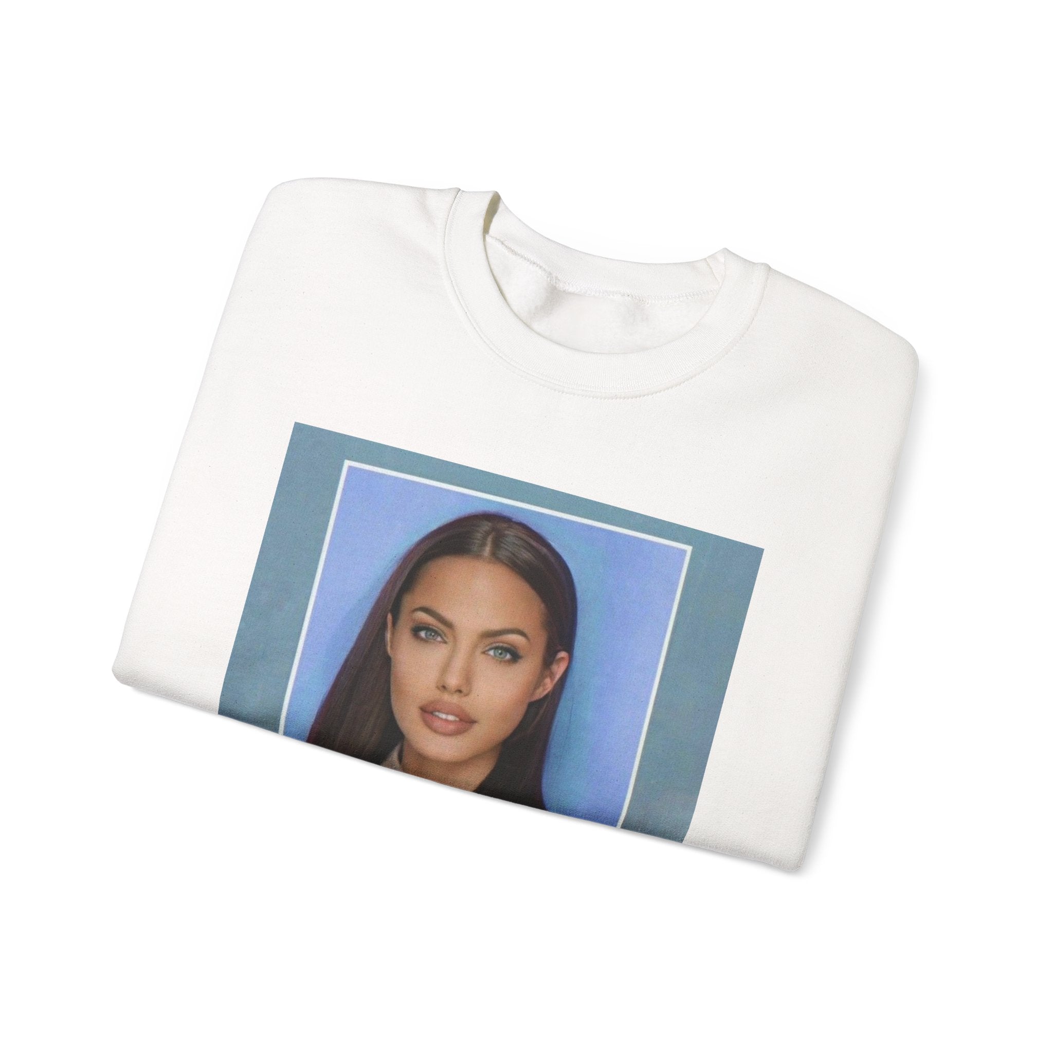 Graphic Crewneck Sweatshirt — Portrait Photo Print with Quote
