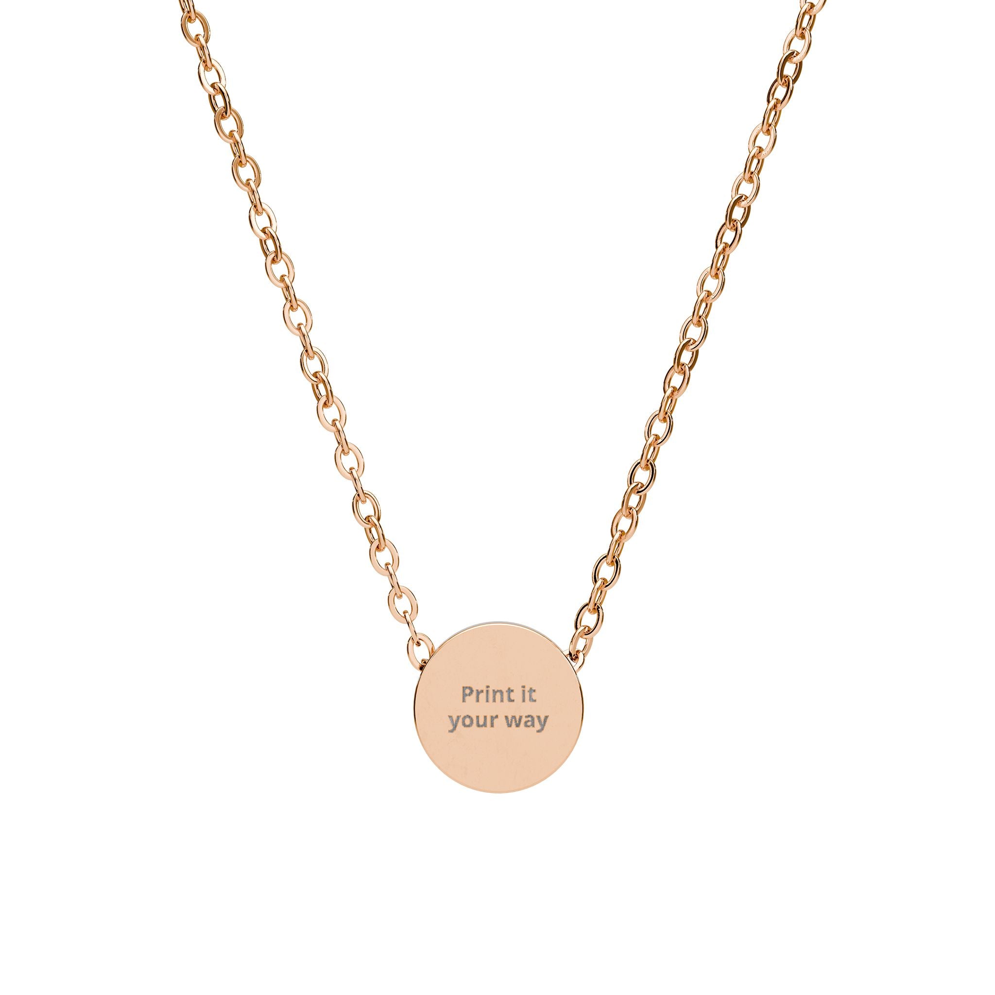Mini Engraved Circle Necklace — Personalized Tiny Disc Pendant