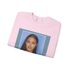Graphic Crewneck Sweatshirt — Portrait Photo Print with Quote