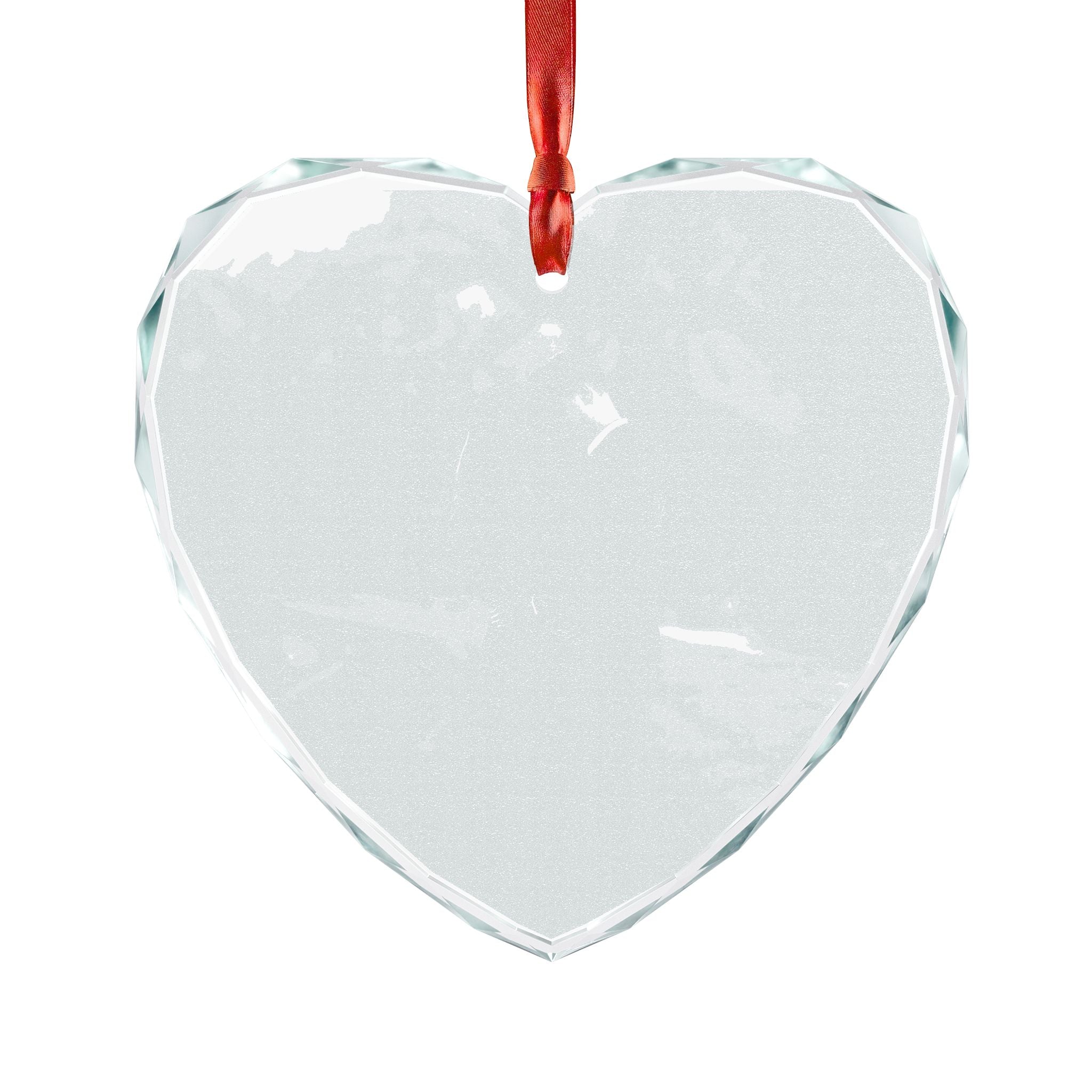Engravable Crystal Glass Ornament — Round & Heart Personalized Holiday Keepsake