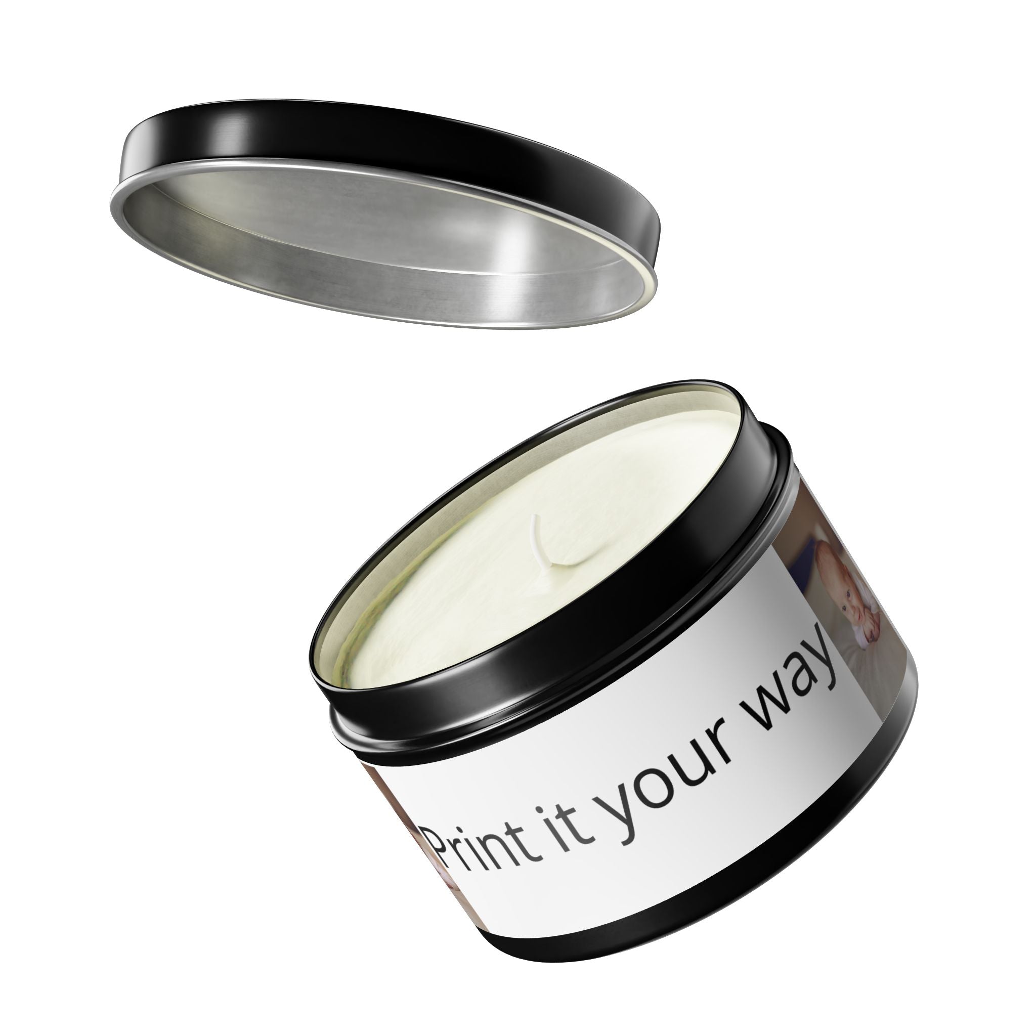 Personalized Tin Candle — Custom Photo & Text Scented Candle Gift