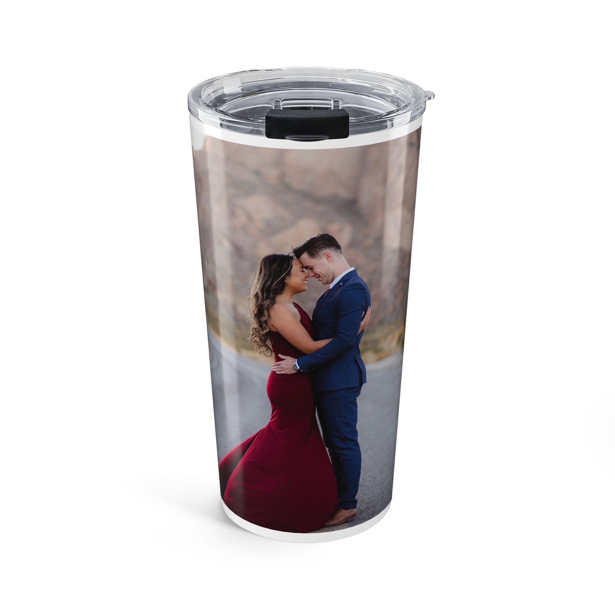 Photo Couple 20oz Travel Tumbler — Personalized Engagement & Anniversary Gift