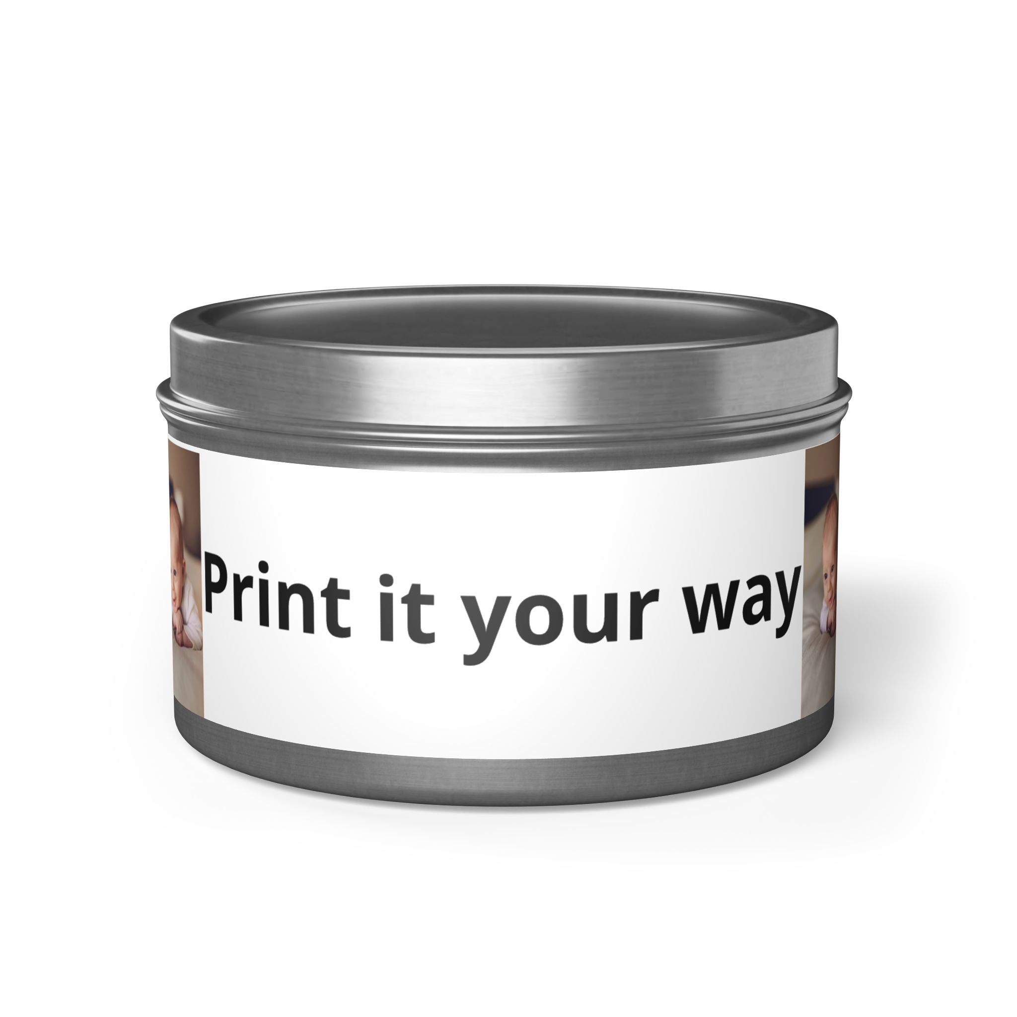 Personalized Tin Candle — Custom Photo & Text Scented Candle Gift