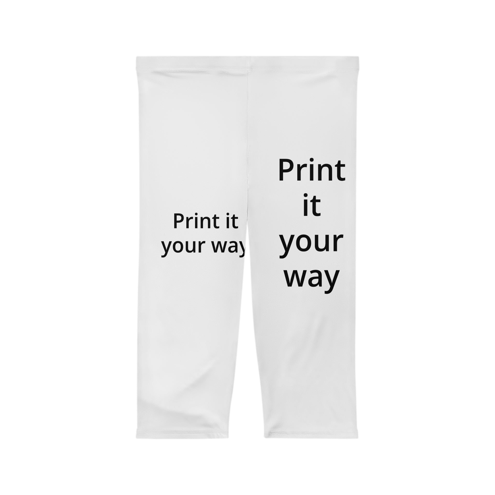 Capri Leggings — Custom “Print It Your Way” White Capri Leggings