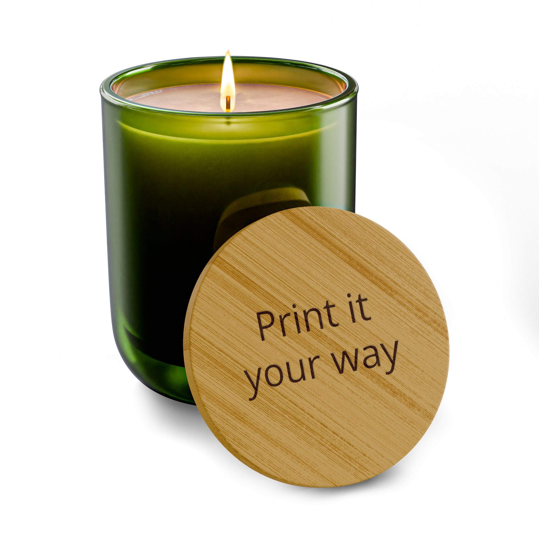 Engraved 14oz Scented Soy Candle — Custom "Print it your way" Bamboo Lid