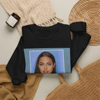 Graphic Crewneck Sweatshirt — Portrait Photo Print with Quote