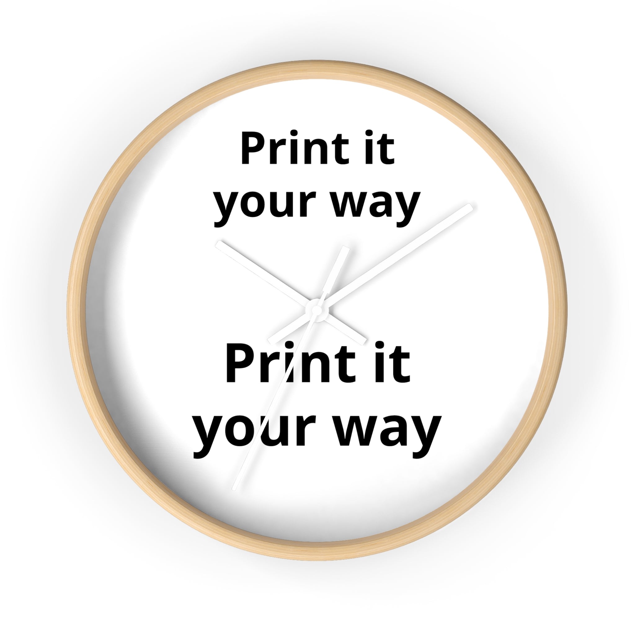 Minimalist "Print It Your Way" Wall Clock — Modern Monochrome Home Decor