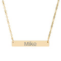 Personalized Engraved Bar Necklace – Custom Name Horizontal Pendant