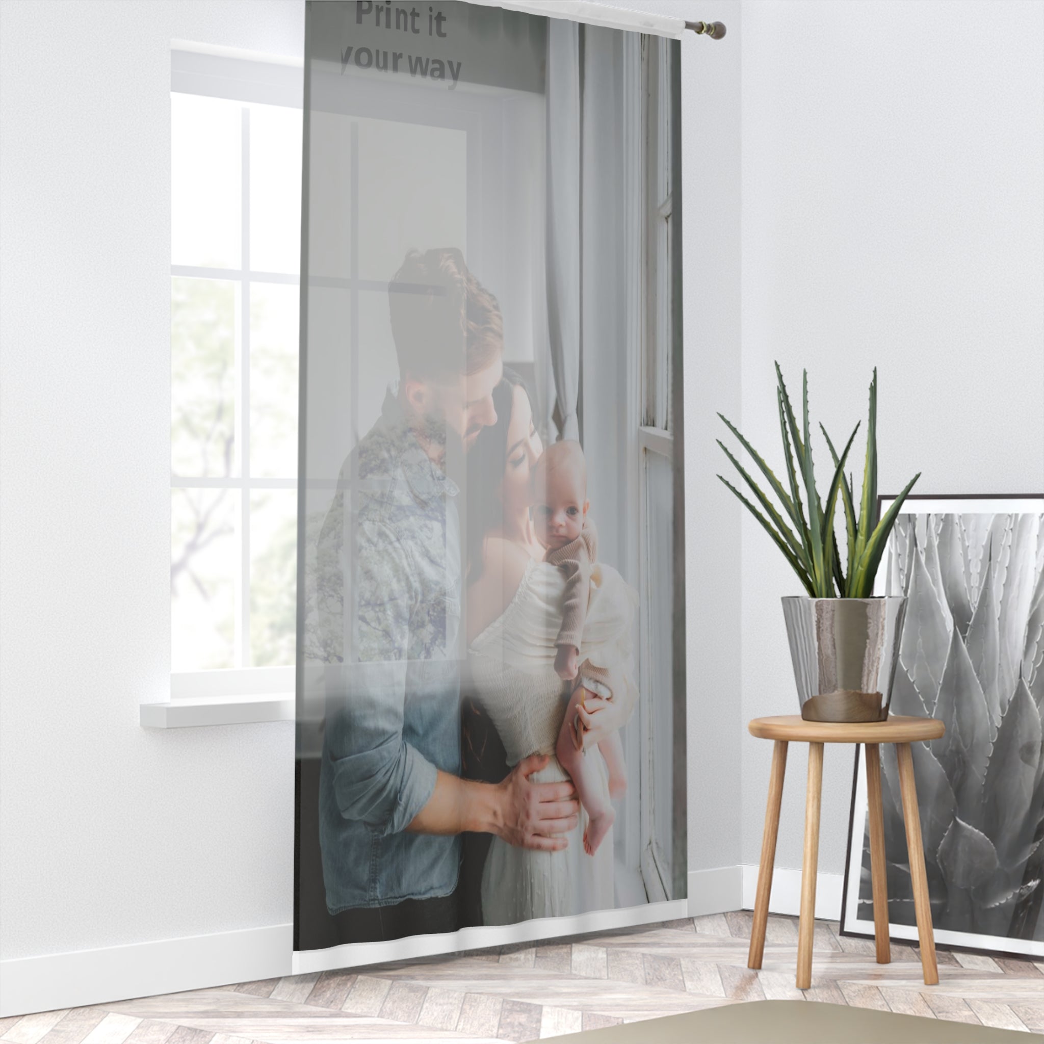 Window Curtain – Custom Photo Family Portrait Sheer Curtain ("Print it your way")