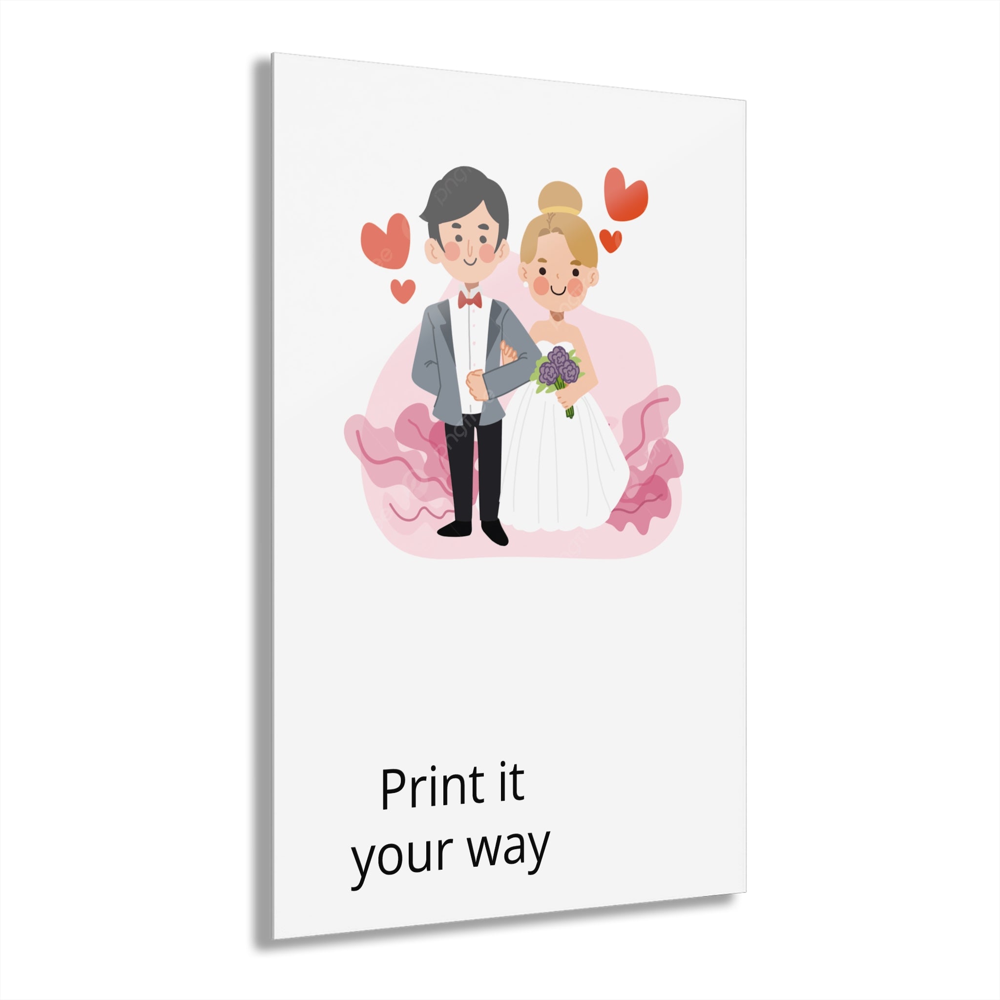 Wedding Couple Acrylic Print – Customizable French Cleat Wall Art