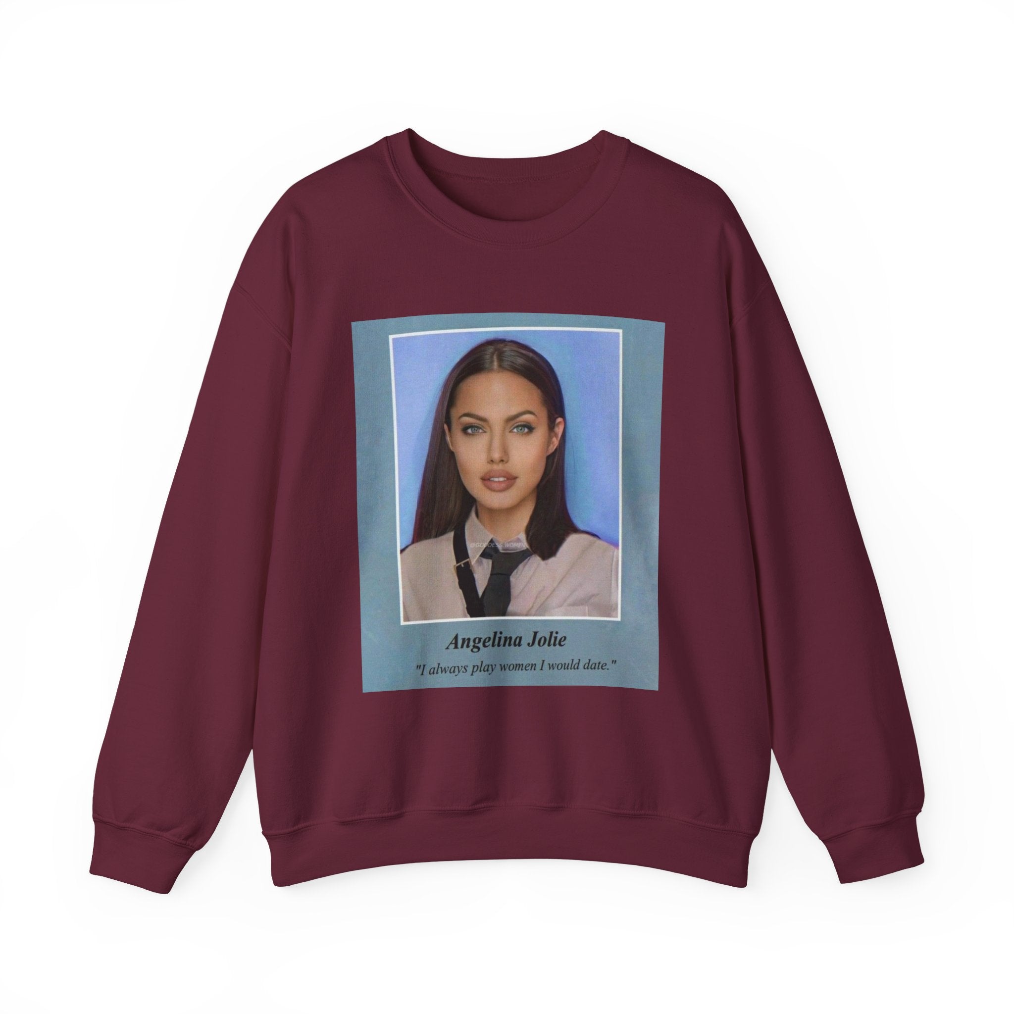 Graphic Crewneck Sweatshirt — Portrait Photo Print with Quote