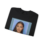 Graphic Crewneck Sweatshirt — Portrait Photo Print with Quote