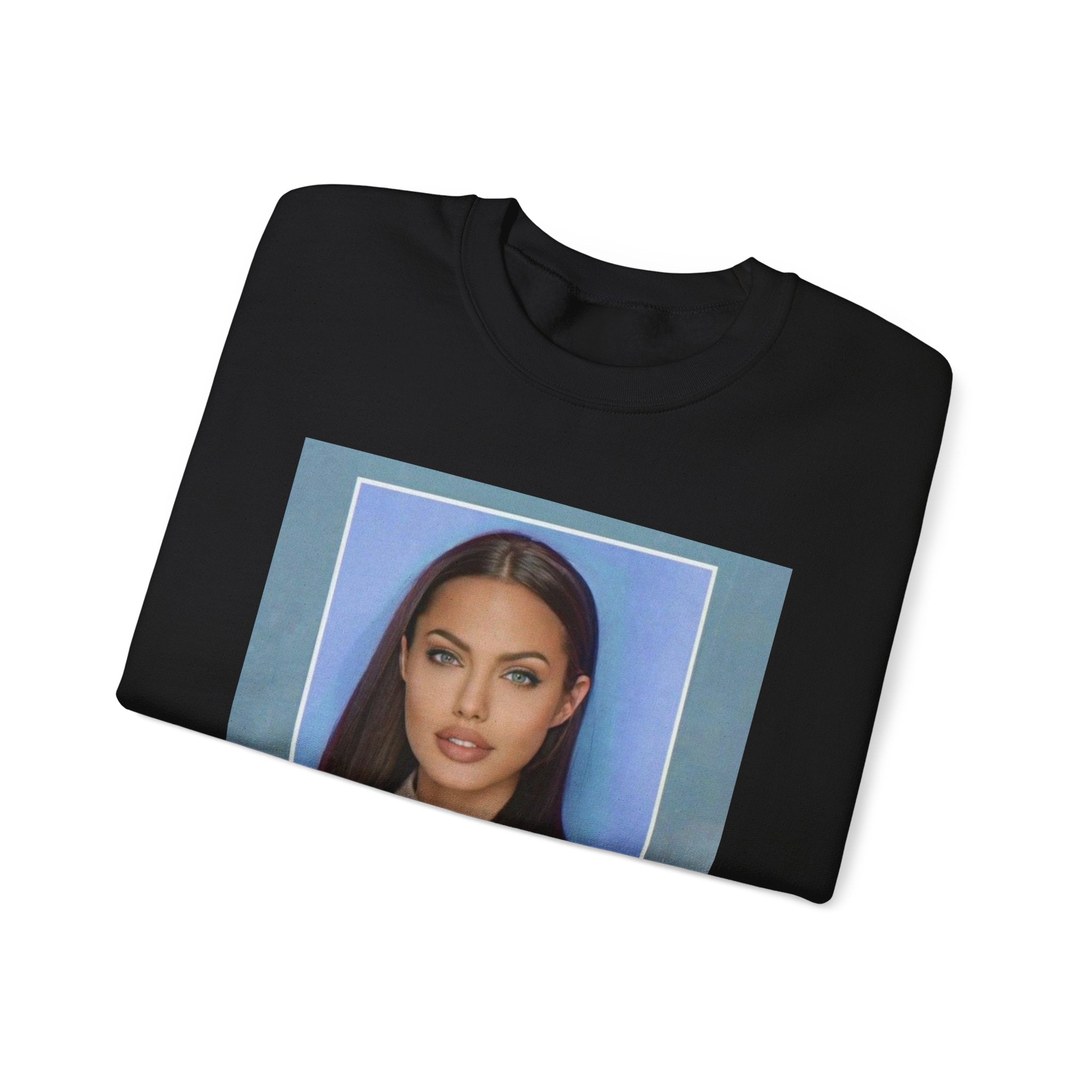 Graphic Crewneck Sweatshirt — Portrait Photo Print with Quote