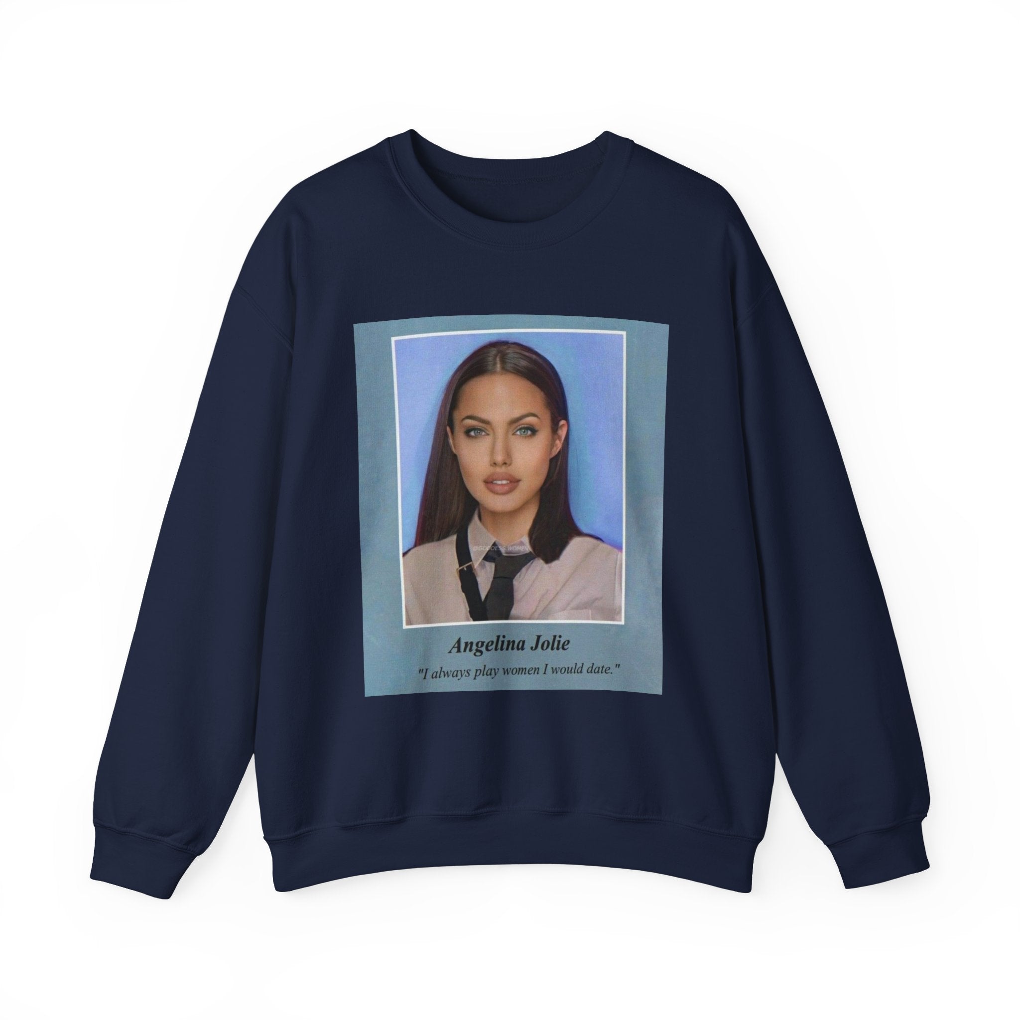 Graphic Crewneck Sweatshirt — Portrait Photo Print with Quote