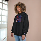 Patriotic LOVE Hoodie — USA Flag Letters & "You Won My Heart" Tic‑Tac‑Toe Back