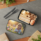 Easter Kids Bento Box — PLA Lunchbox with Utensil Band (Bunny & Eggs Design)