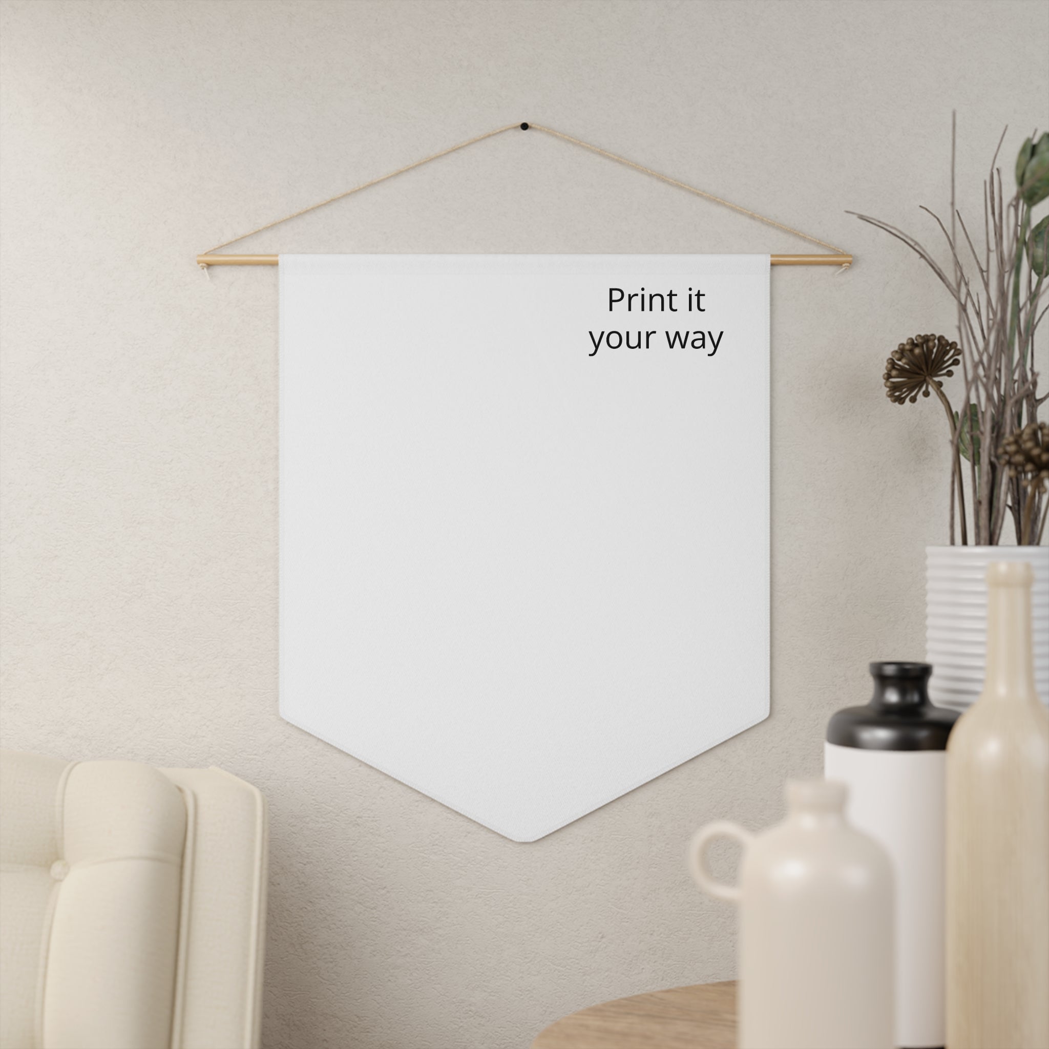Custom Printed Pennant Banner — Personalized Wall Pennant, 'Print It Your Way'