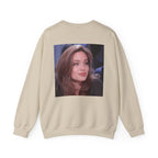 Graphic Crewneck Sweatshirt — Portrait Photo Print with Quote