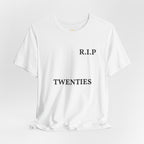 T-Shirt — R.I.P Twenties Front Text & Sunset Palm Back Graphic