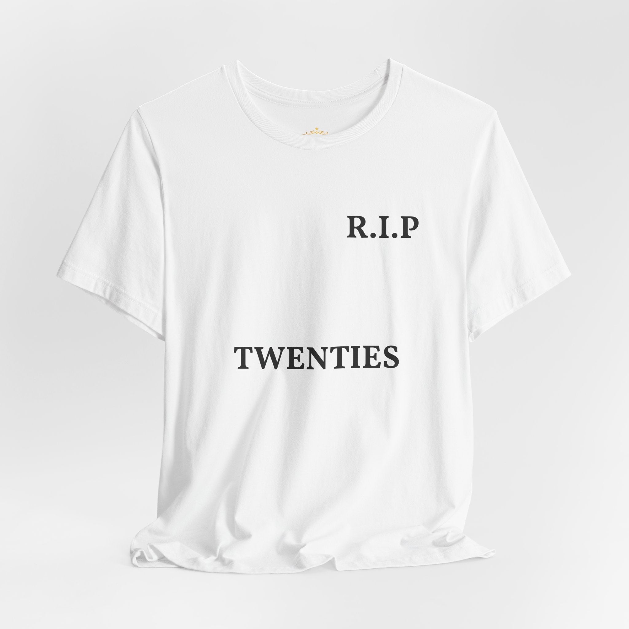 T-Shirt — R.I.P Twenties Front Text & Sunset Palm Back Graphic