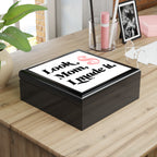 Jewelry Box — “Look Mom, I Made It.” Keepsake Box with Pink Dollar Sign