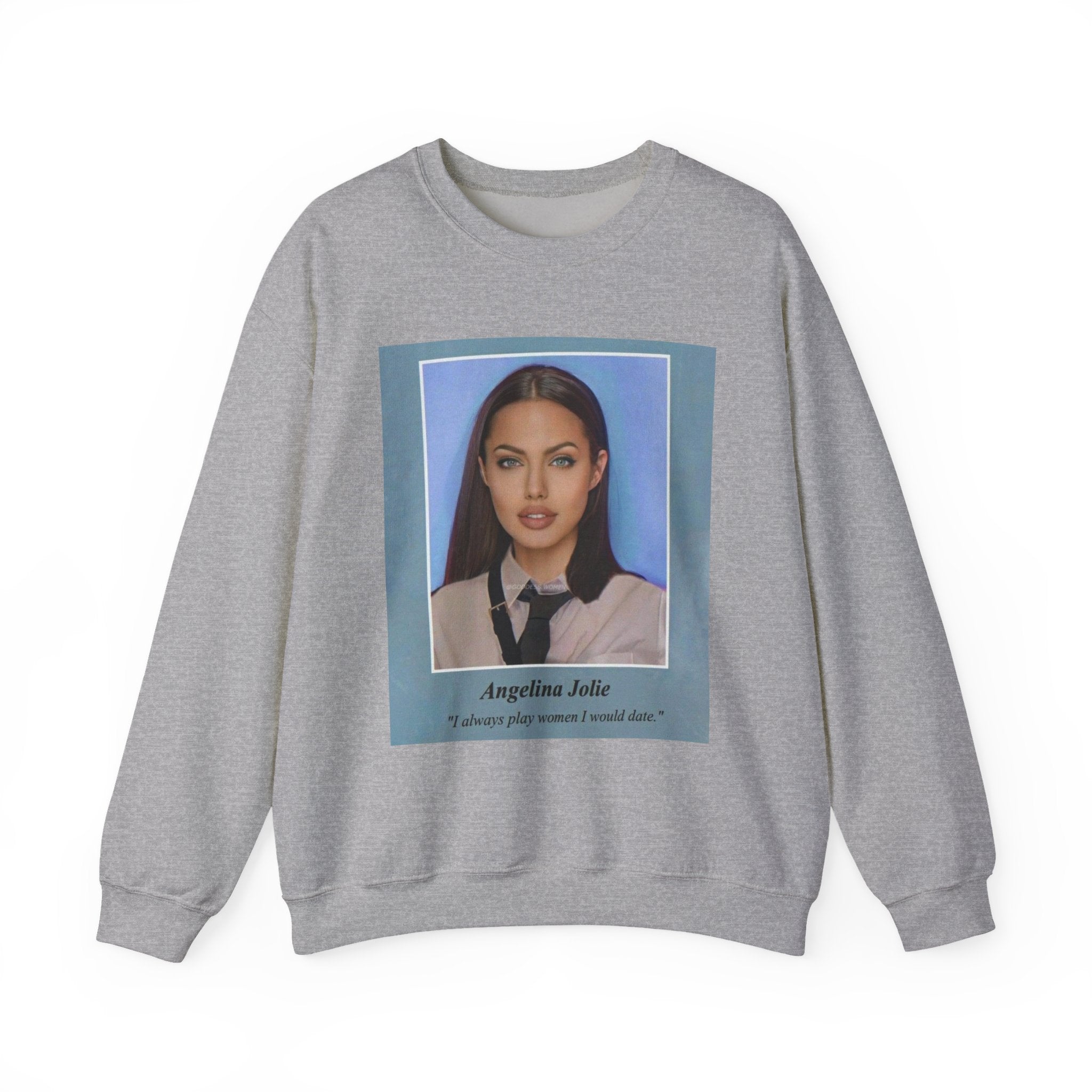 Graphic Crewneck Sweatshirt — Portrait Photo Print with Quote