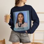 Graphic Crewneck Sweatshirt — Portrait Photo Print with Quote
