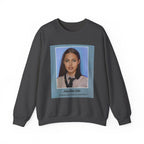 Graphic Crewneck Sweatshirt — Portrait Photo Print with Quote