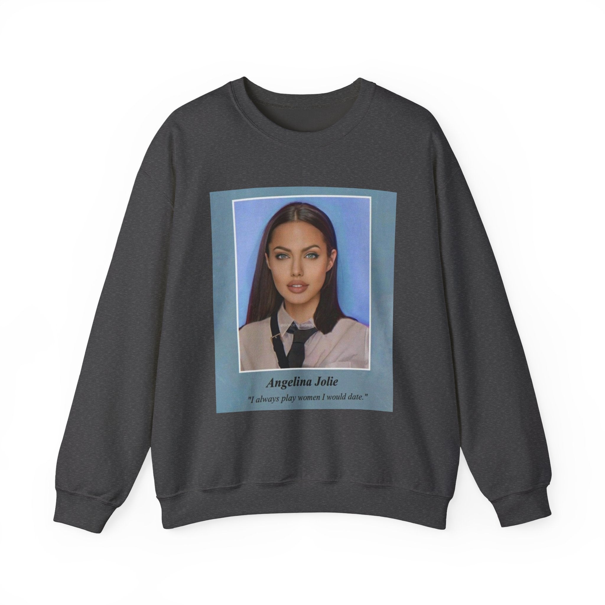 Graphic Crewneck Sweatshirt — Portrait Photo Print with Quote