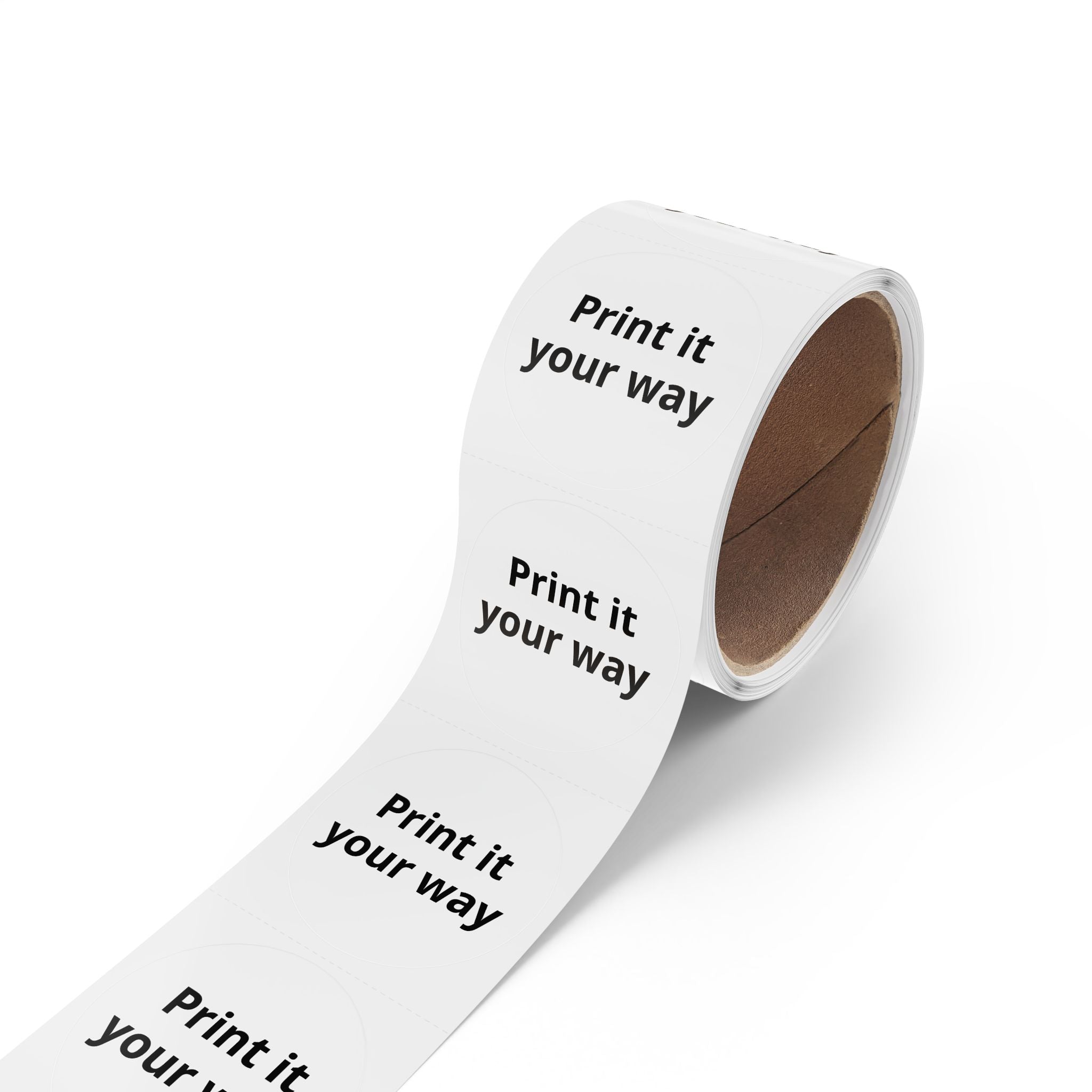 Round Sticker Label Rolls - Custom Printable 'Print it your way' Adhesive Labels