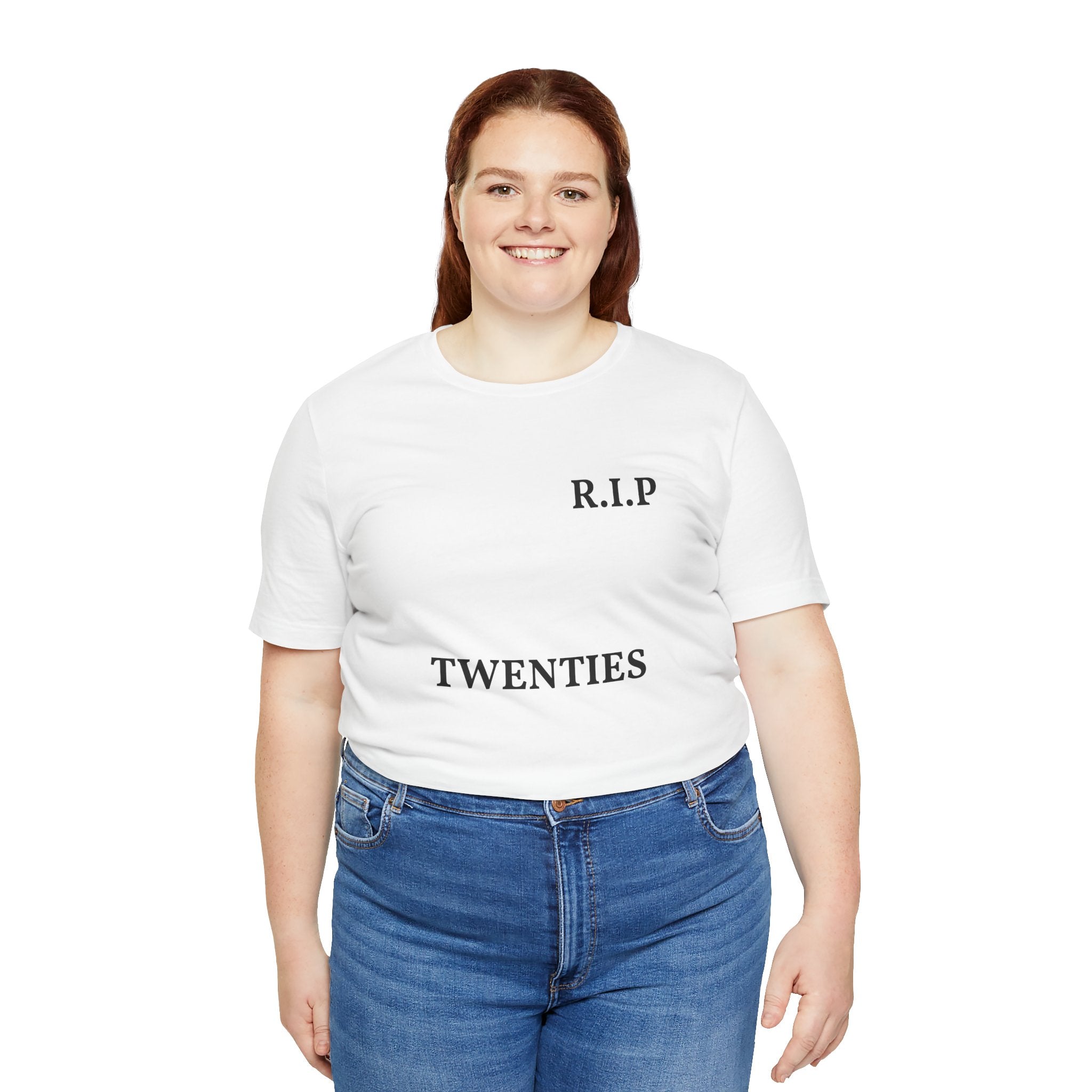 T-Shirt — R.I.P Twenties Front Text & Sunset Palm Back Graphic