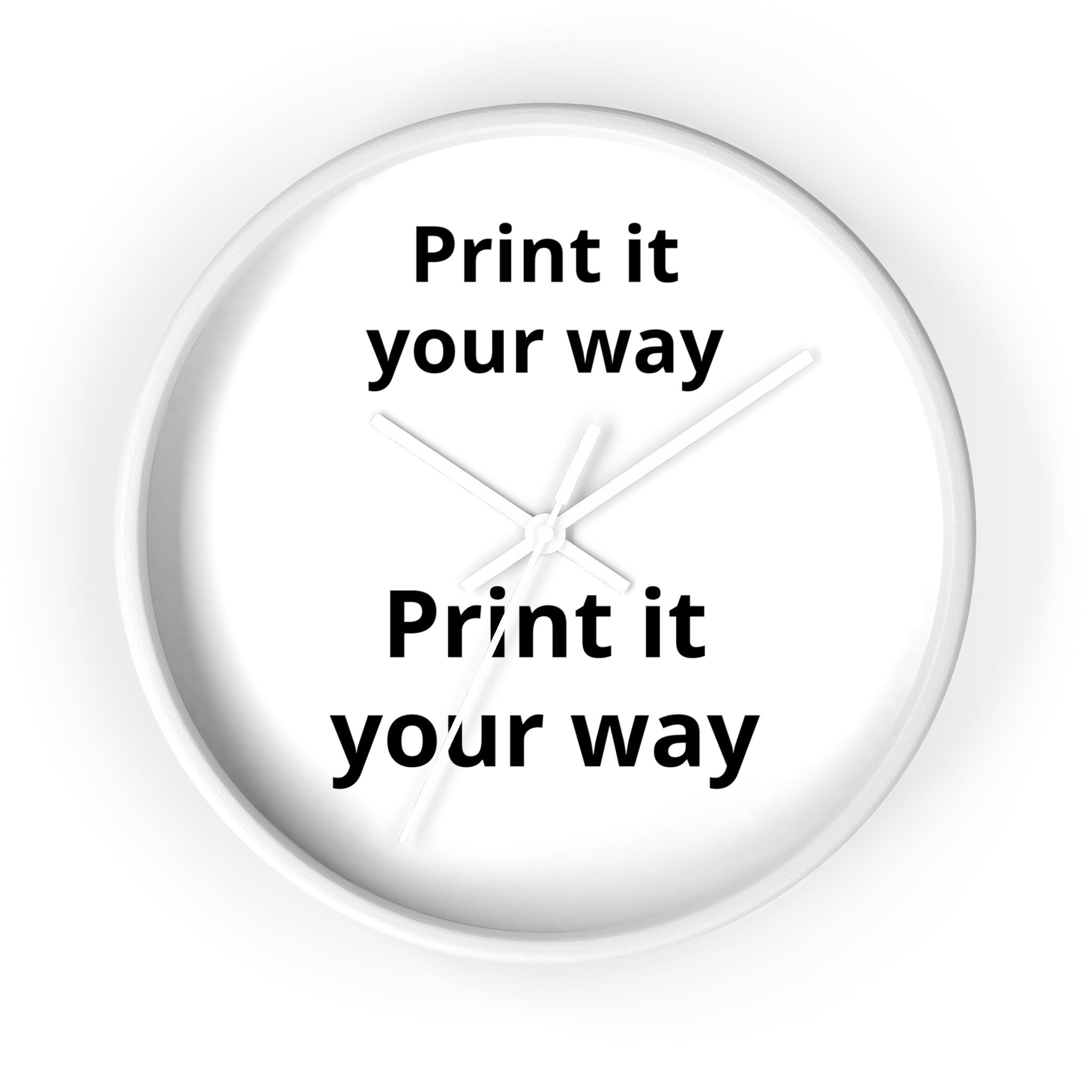 Minimalist "Print It Your Way" Wall Clock — Modern Monochrome Home Decor